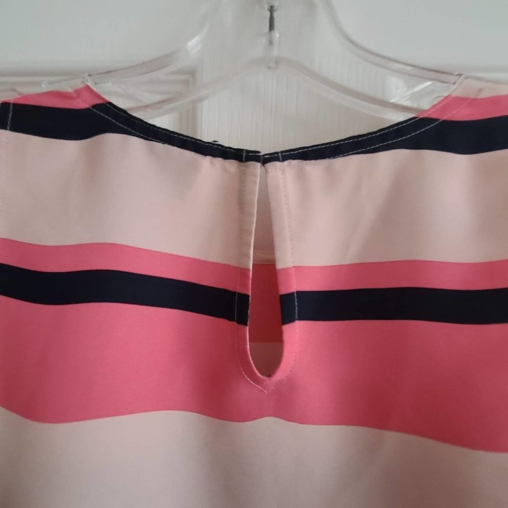 ANN TAYLOR LOFT Multicolor Pink Black Striped Sleeveless Top Women's Size XS - Picture 5 of 7